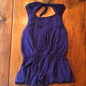 Anthropologie purple peplum pleated top